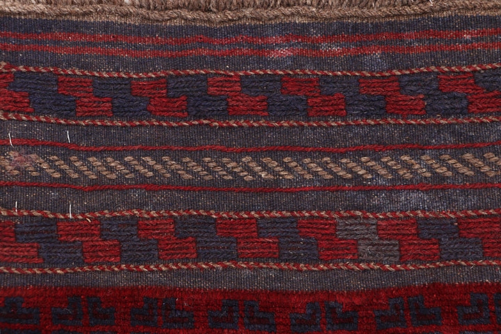 Dark Red Mashwani 2' x 9' 1 - No. 63731 - ALRUG Rug Store