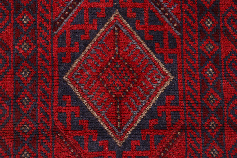 Dark Red Mashwani 1' 11 x 8' 4 - No. 63732 - ALRUG Rug Store