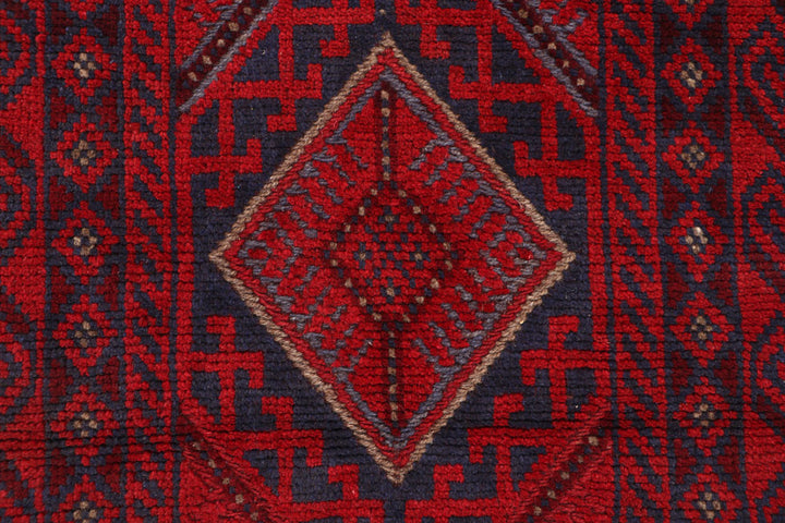 Dark Red Mashwani 1' 11 x 8' 4 - No. 63732 - ALRUG Rug Store
