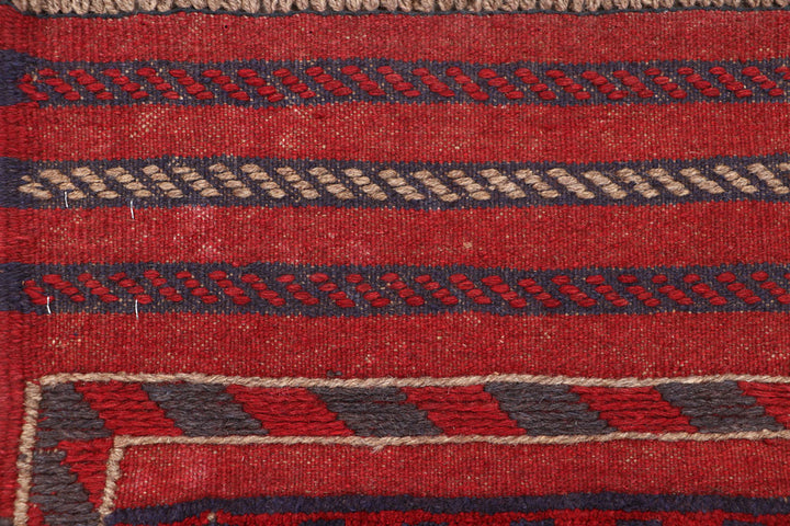 Dark Red Mashwani 1' 10 x 8' - No. 63733 - ALRUG Rug Store