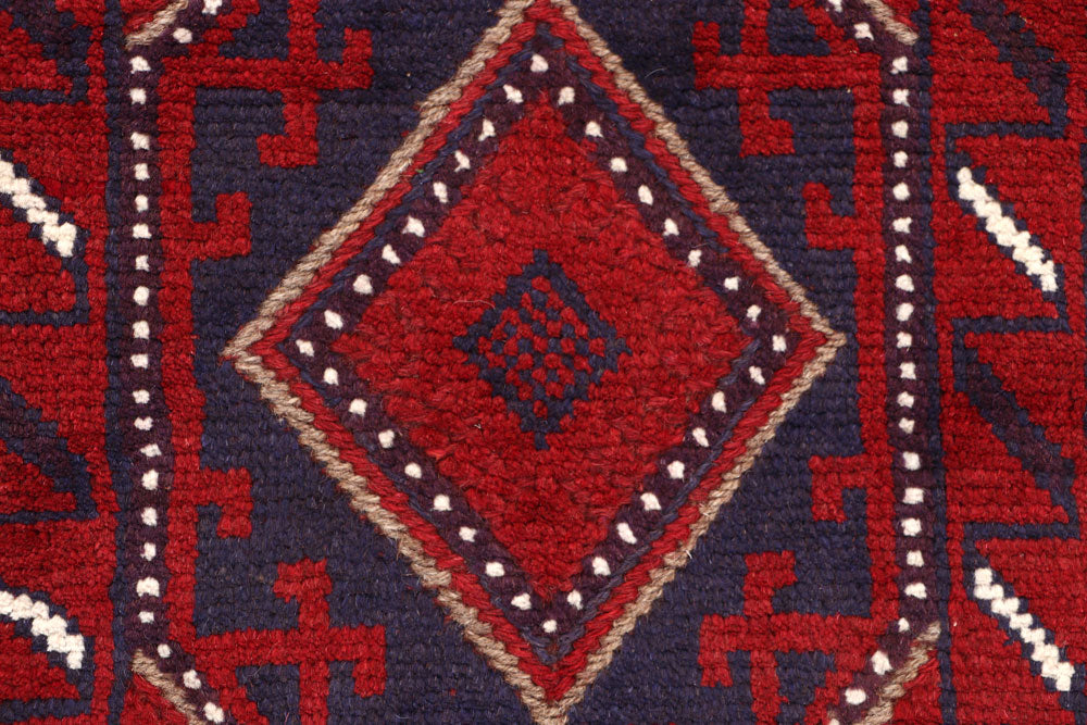 Dark Red Mashwani 1' 10 x 8' - No. 63733 - ALRUG Rug Store