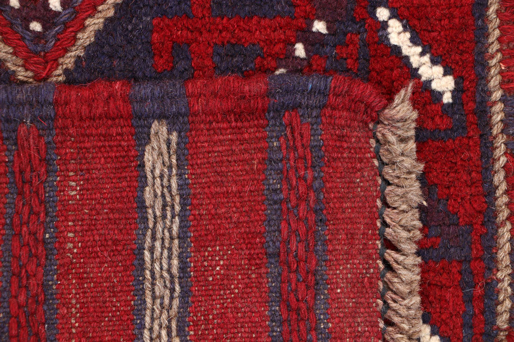 Dark Red Mashwani 1' 10 x 8' - No. 63733 - ALRUG Rug Store