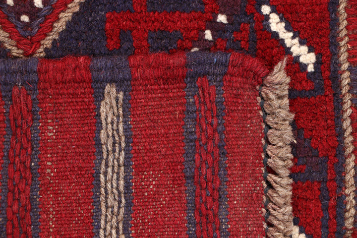 Dark Red Mashwani 1' 10 x 8' - No. 63733 - ALRUG Rug Store