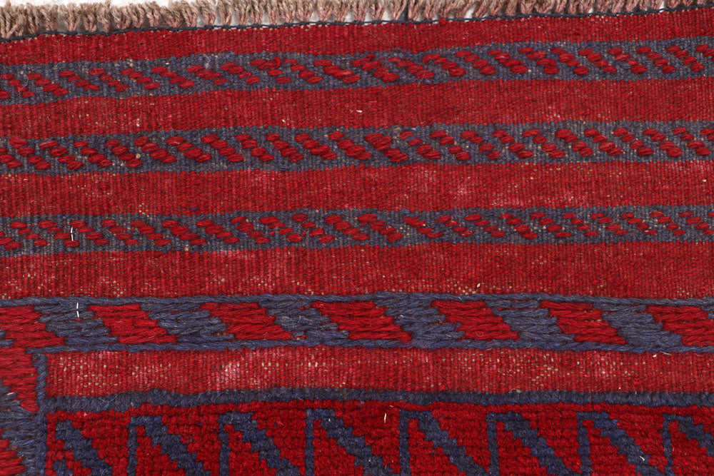 Dark Red Mashwani 2' x 8' - No. 63734 - ALRUG Rug Store