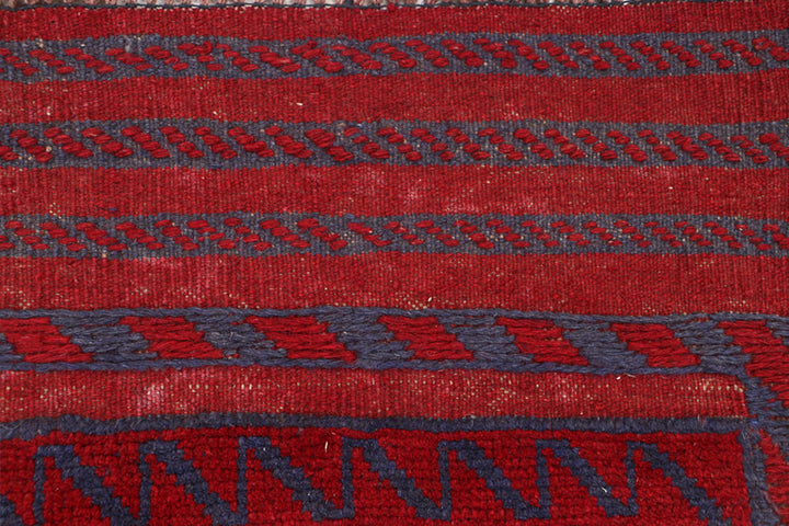Dark Red Mashwani 2' x 8' - No. 63734 - ALRUG Rug Store