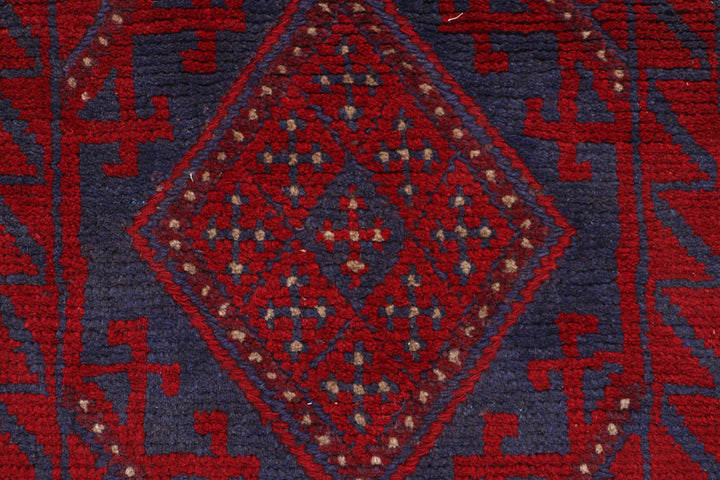 Dark Red Mashwani 2' x 8' - No. 63734 - ALRUG Rug Store