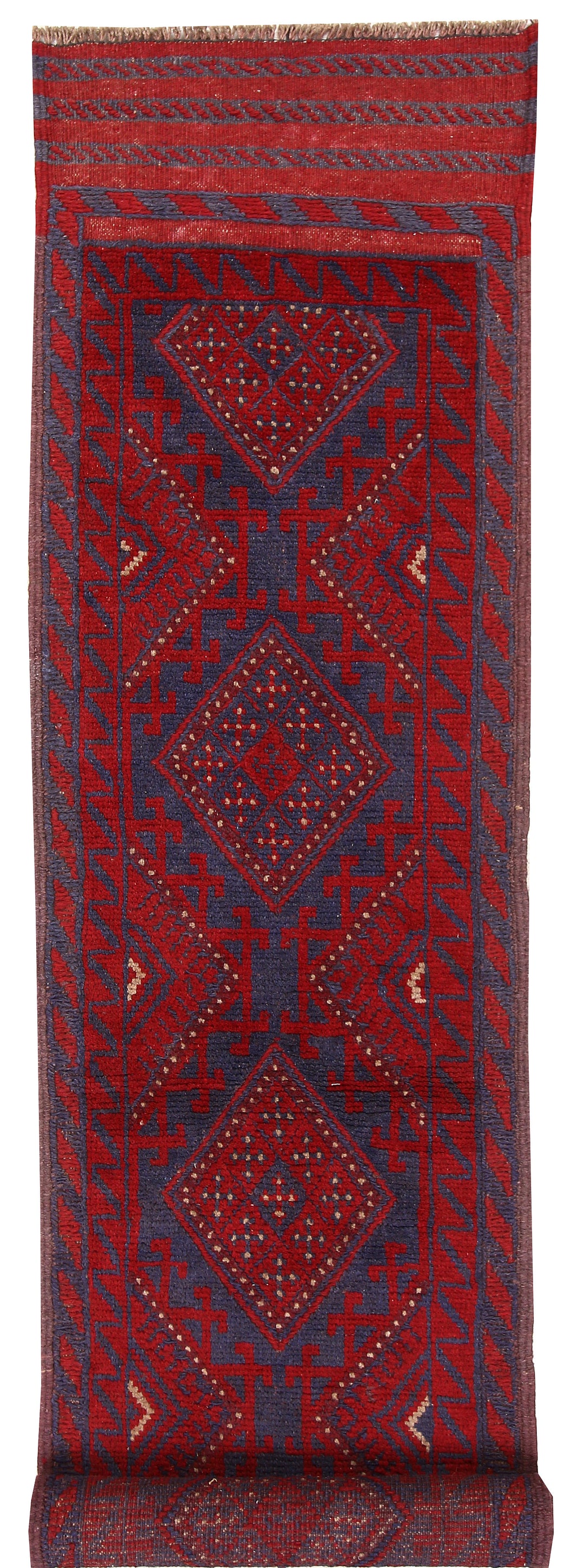 Dark Red Mashwani 2' x 8' - No. 63734 - ALRUG Rug Store