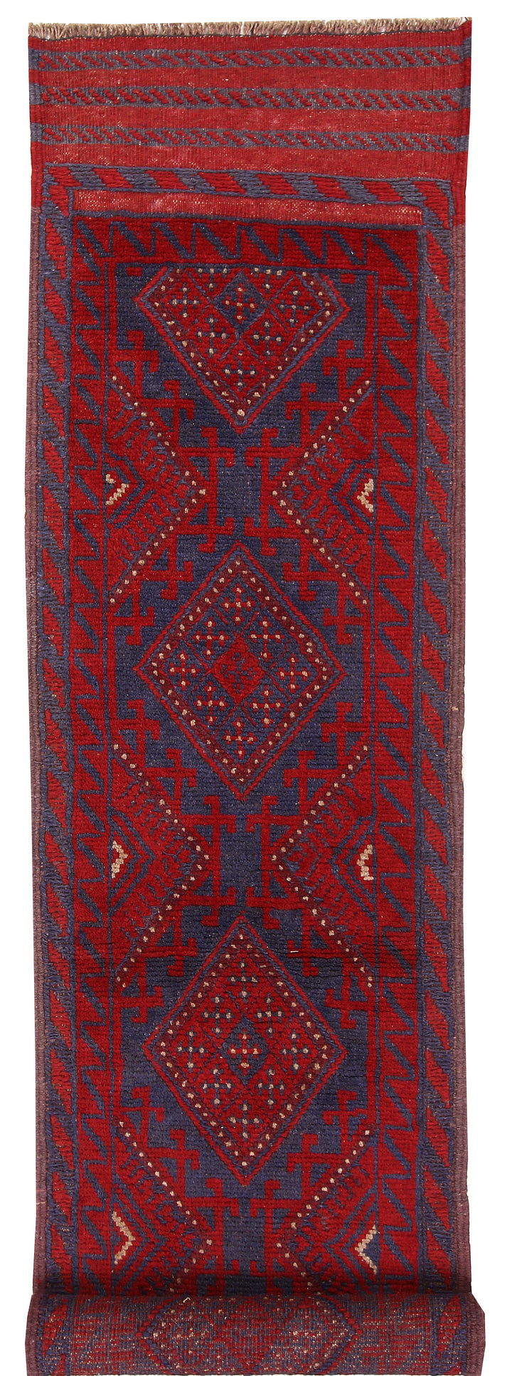 Dark Red Mashwani 2' x 8' - No. 63734 - ALRUG Rug Store