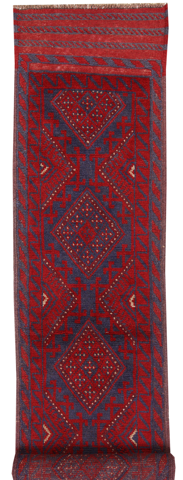 Dark Red Mashwani 2' x 8' - No. 63735 - ALRUG Rug Store