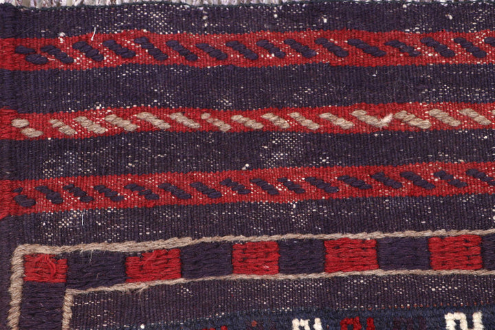 Dark Blue Mashwani 2' 2 x 8' - No. 63737 - ALRUG Rug Store