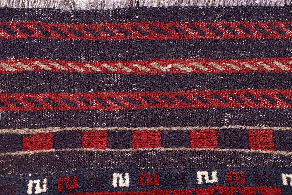 Dark Blue Mashwani 2' 2 x 8' - No. 63737 - ALRUG Rug Store