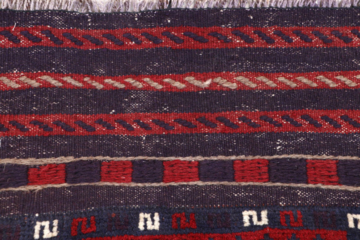 Dark Blue Mashwani 2' 2 x 8' - No. 63737 - ALRUG Rug Store