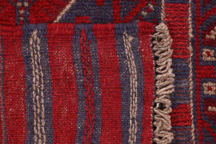 Dark Red Mashwani 2' x 7' 10 - No. 63738 - ALRUG Rug Store