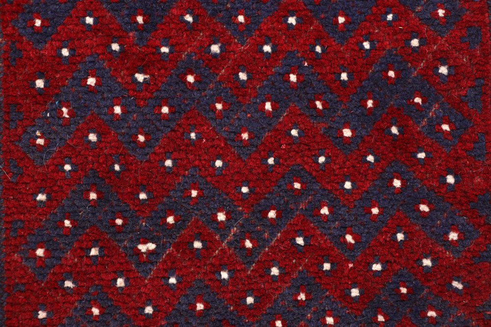 Dark Red Mashwani 2' x 8' 5 - No. 63739 - ALRUG Rug Store