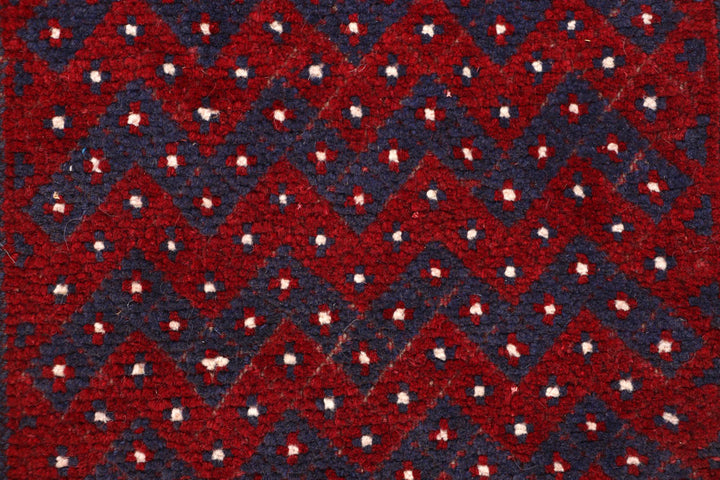 Dark Red Mashwani 2' x 8' 5 - No. 63739 - ALRUG Rug Store
