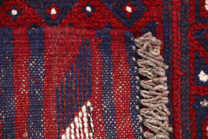 Dark Red Mashwani 2' x 8' 5 - No. 63739 - ALRUG Rug Store