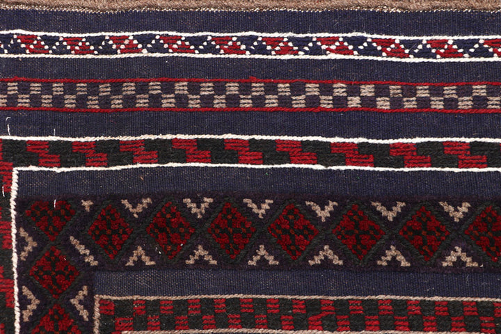 Dark Blue Mashwani 2' 5 x 12' 8 - No. 63743 - ALRUG Rug Store