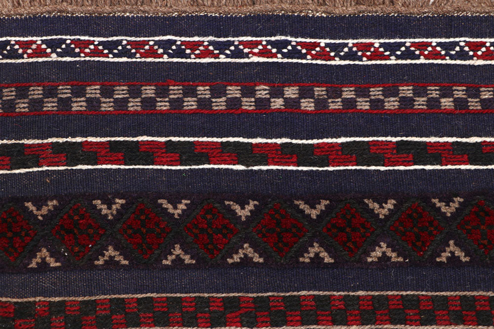 Dark Blue Mashwani 2' 5 x 12' 8 - No. 63743 - ALRUG Rug Store