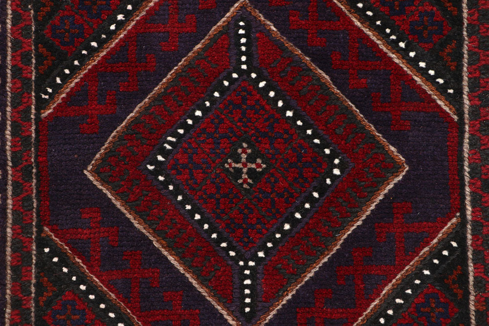 Dark Blue Mashwani 2' 5 x 12' 8 - No. 63743 - ALRUG Rug Store