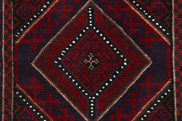 Dark Blue Mashwani 2' 5 x 12' 8 - No. 63743 - ALRUG Rug Store