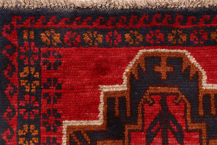 Dark Red Baluchi 2' 4 x 8' - No. 63751 - ALRUG Rug Store