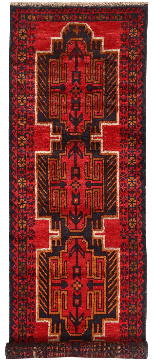 Dark Red Baluchi 2' 4 x 8' - No. 63751 - ALRUG Rug Store