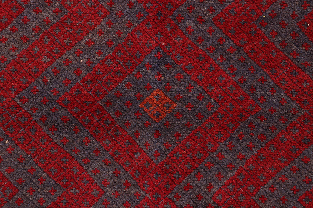 Dark Red Mashwani 4' 1 x 4' 11 - No. 63758 - ALRUG Rug Store