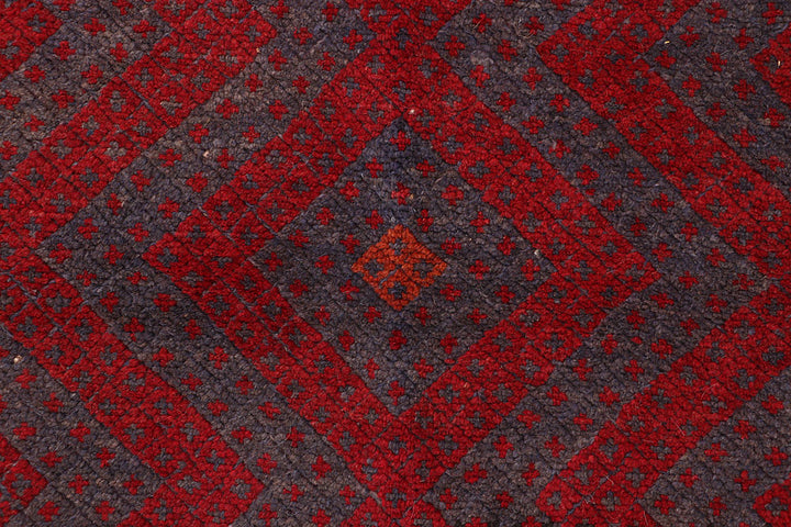 Dark Red Mashwani 4' 1 x 4' 11 - No. 63758 - ALRUG Rug Store