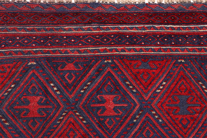 Dark Red Mashwani 4' 2 x 4' 4 - No. 63761 - ALRUG Rug Store