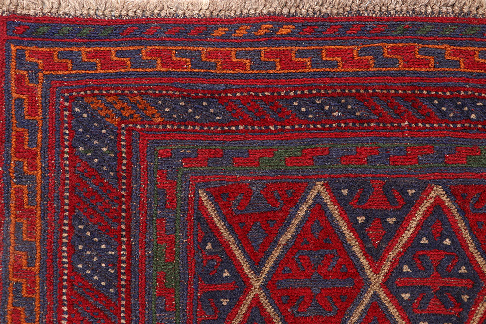 Dark Red Mashwani 3' 9 x 4' 1 - No. 63762 - ALRUG Rug Store