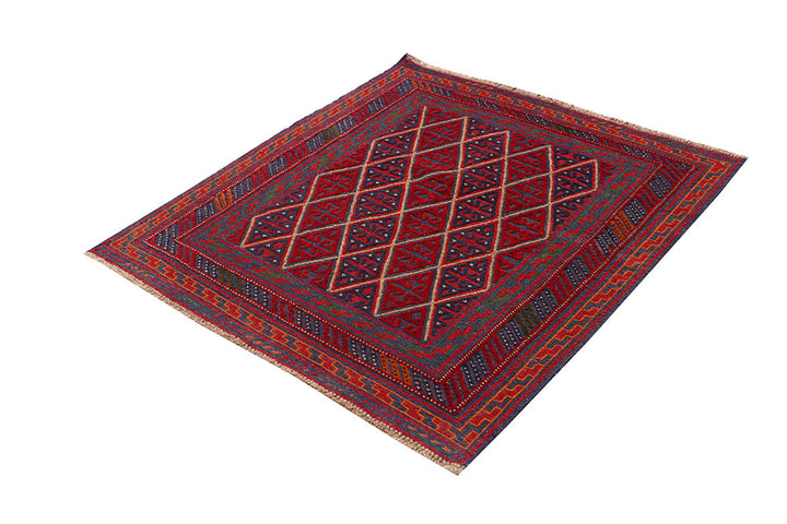 Dark Red Mashwani 3' 9 x 4' 1 - No. 63762 - ALRUG Rug Store