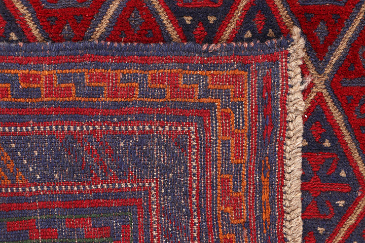 Dark Red Mashwani 3' 9 x 4' 1 - No. 63762 - ALRUG Rug Store