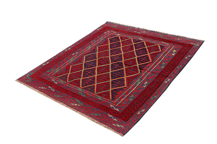 Dark Red Mashwani 3' 9 x 4' 3 - No. 63763