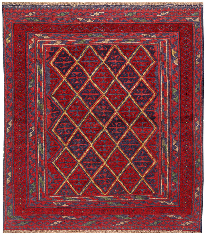 Dark Red Mashwani 3' 9 x 4' 3 - No. 63763