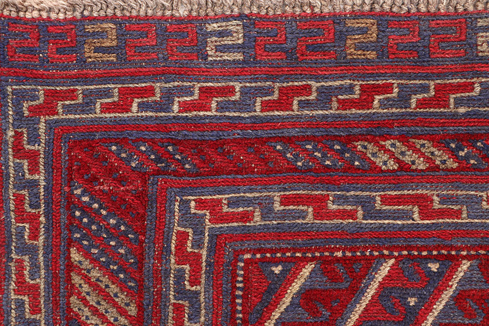 Dark Red Mashwani 3' 9 x 4' - No. 63765 - ALRUG Rug Store