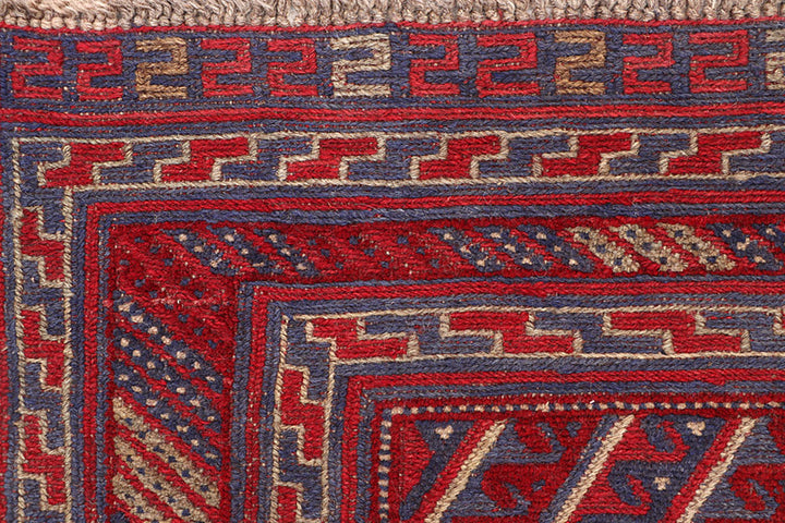 Dark Red Mashwani 3' 9 x 4' - No. 63765 - ALRUG Rug Store
