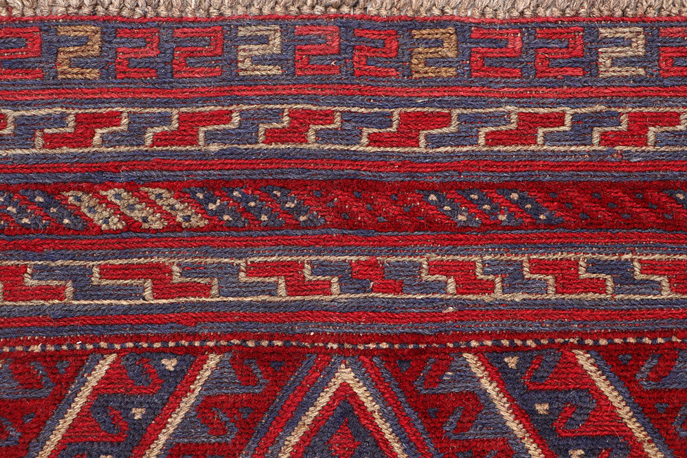Dark Red Mashwani 3' 9 x 4' - No. 63765 - ALRUG Rug Store