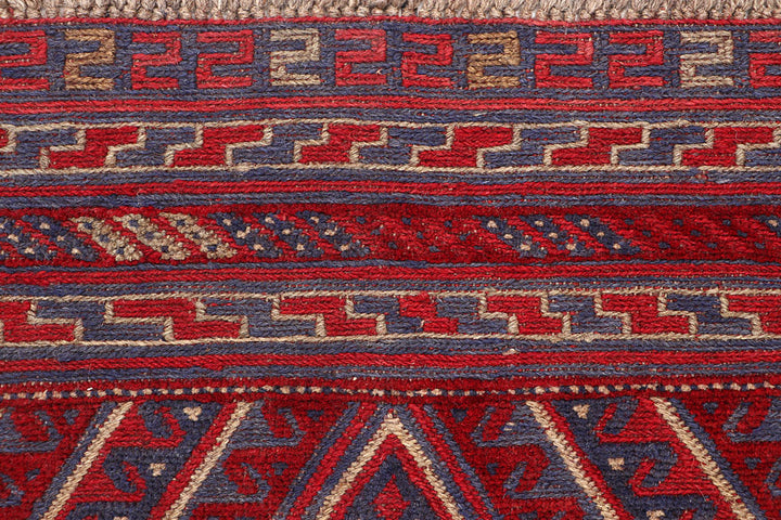 Dark Red Mashwani 3' 9 x 4' - No. 63765 - ALRUG Rug Store
