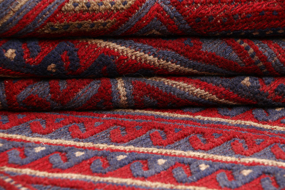 Dark Red Mashwani 3' 9 x 4' - No. 63765 - ALRUG Rug Store