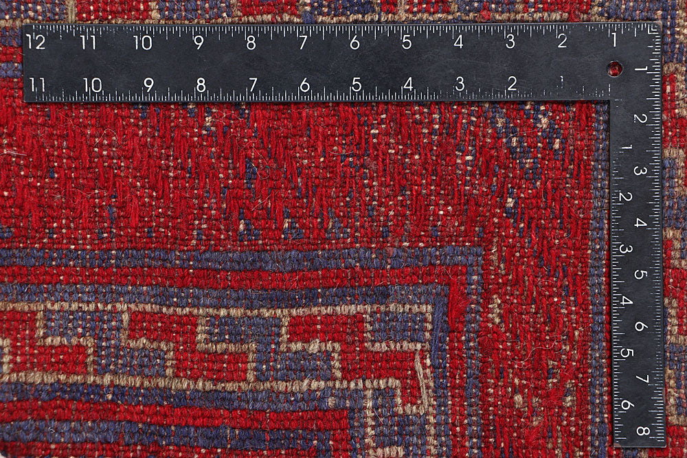 Dark Red Mashwani 3' 9 x 4' - No. 63765 - ALRUG Rug Store