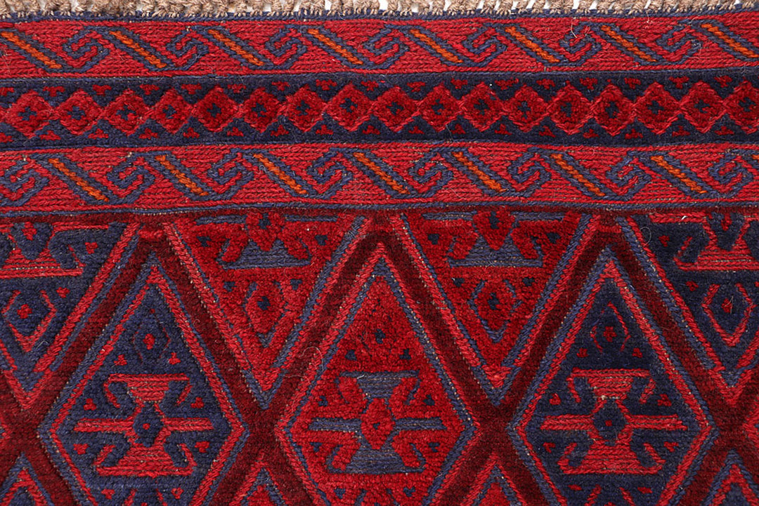 Dark Red Mashwani 3' 11 x 4' 1 - No. 63772