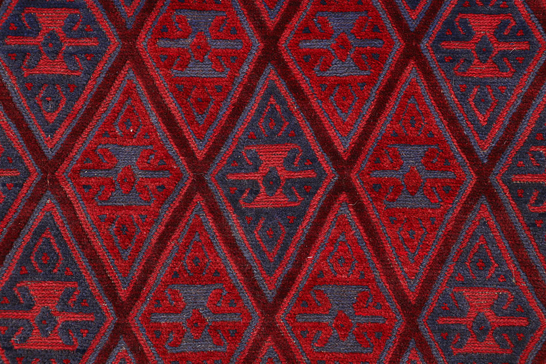 Dark Red Mashwani 3' 11 x 4' 1 - No. 63772