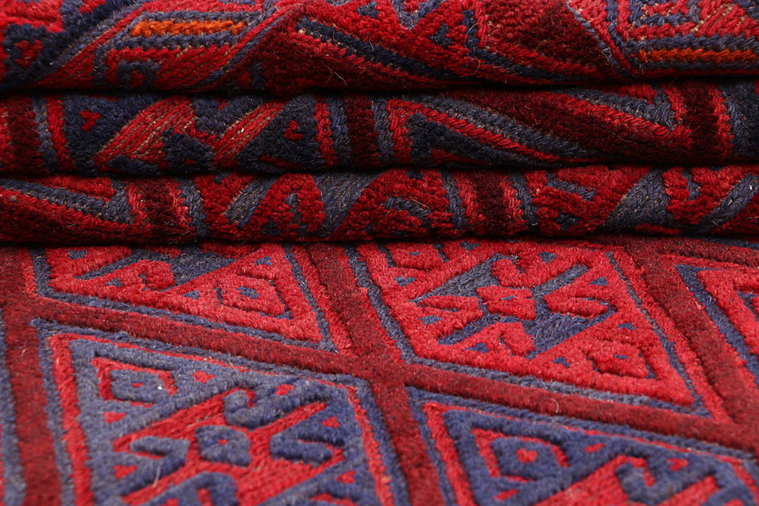 Dark Red Mashwani 3' 11 x 4' 1 - No. 63772