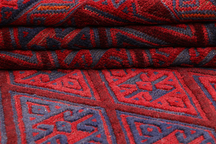 Dark Red Mashwani 3' 11 x 4' 1 - No. 63772