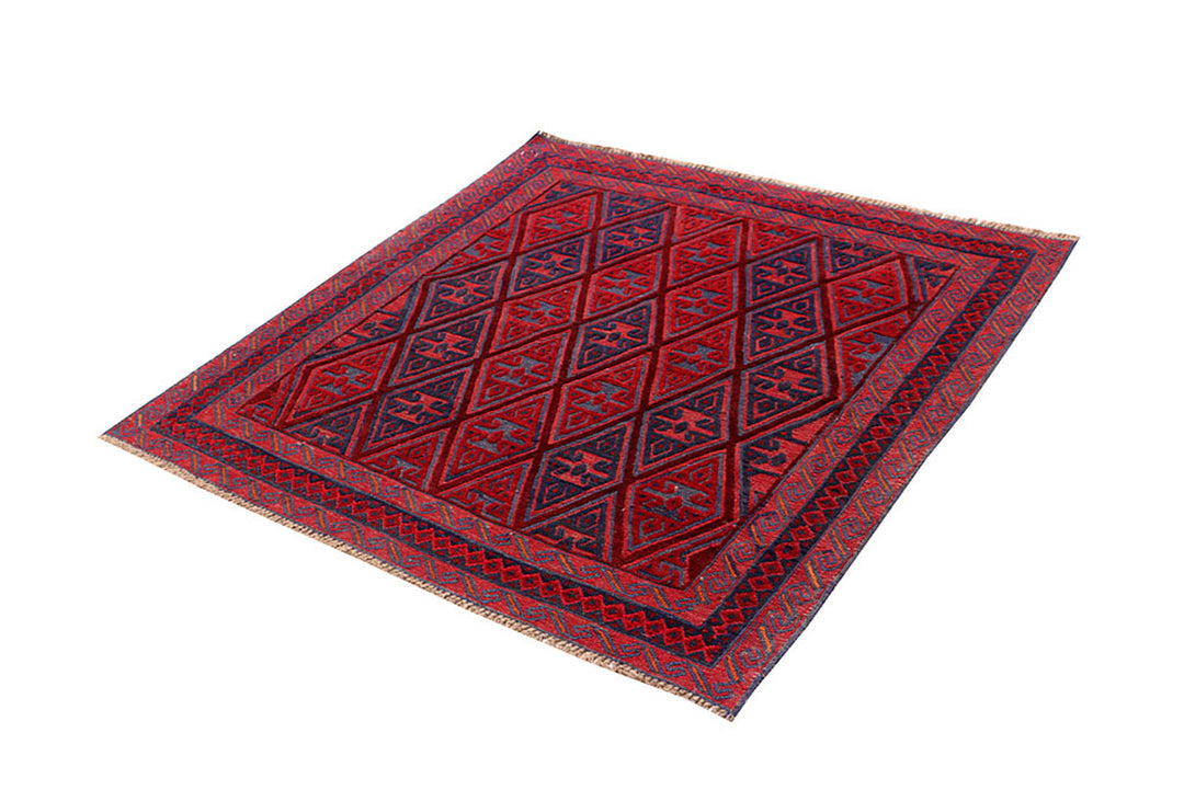 Dark Red Mashwani 3' 11 x 4' 1 - No. 63772
