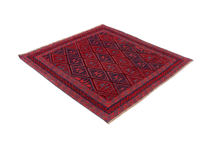 Dark Red Mashwani 3' 11 x 4' 1 - No. 63772