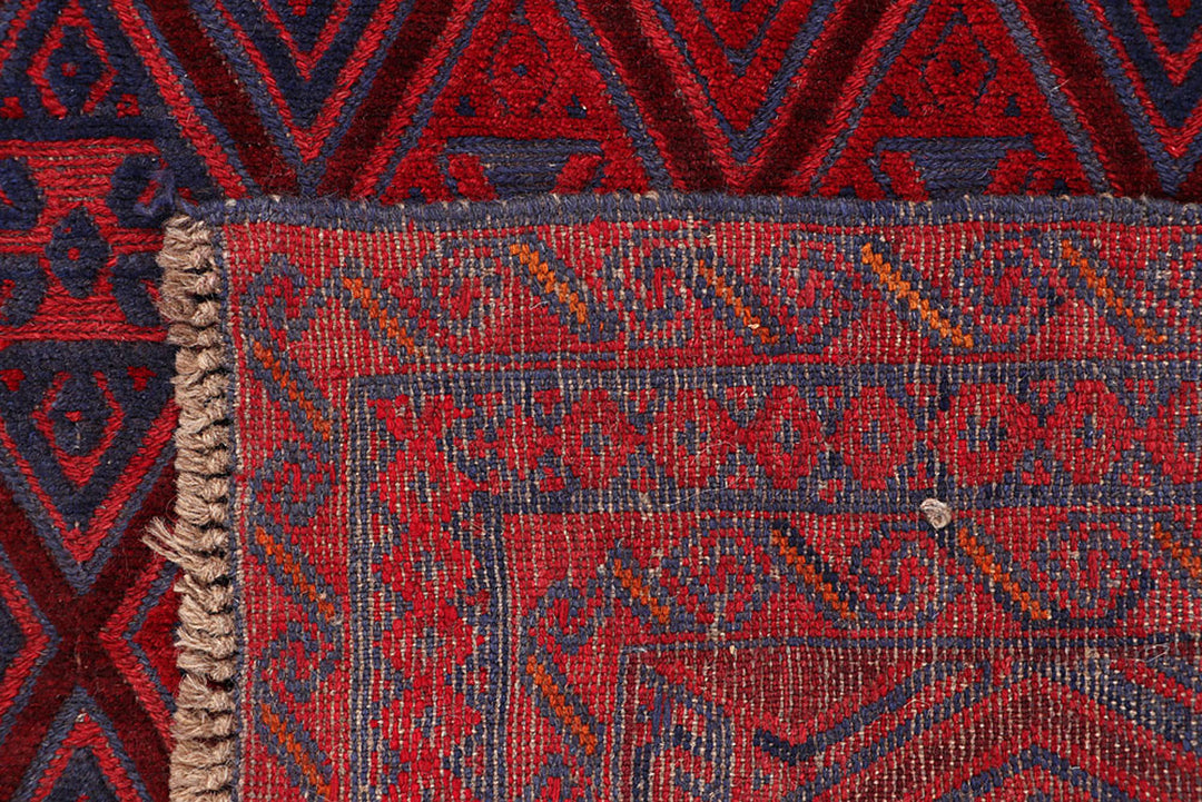 Dark Red Mashwani 3' 11 x 4' 1 - No. 63772