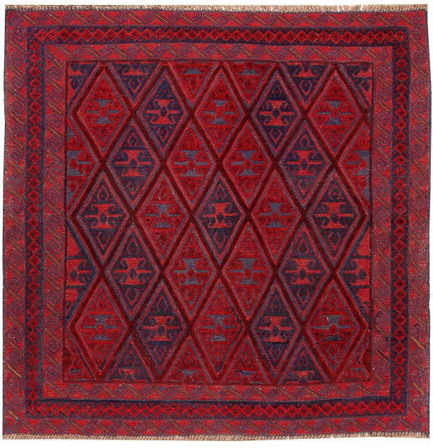 Dark Red Mashwani 3' 11 x 4' 1 - No. 63772