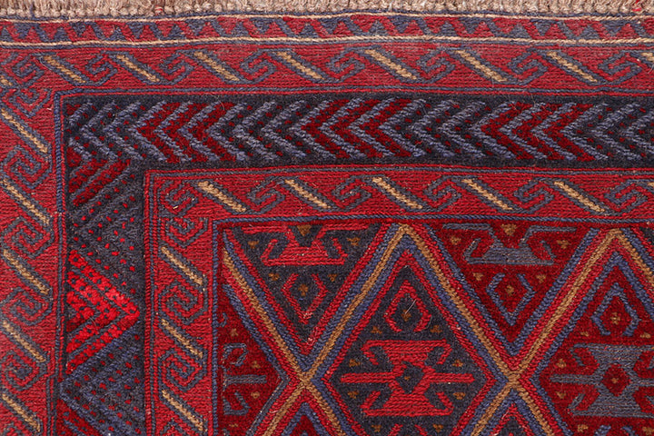 Dark Red Mashwani 4' x 4' 4 - No. 63773 - ALRUG Rug Store