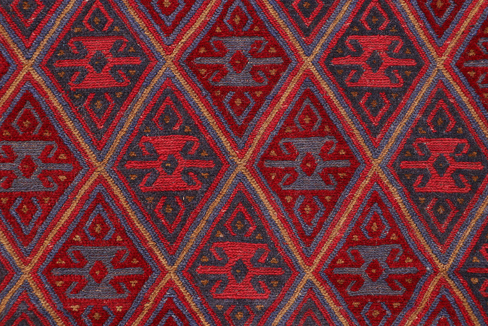 Dark Red Mashwani 4' x 4' 4 - No. 63773 - ALRUG Rug Store